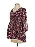 Isabel Maternity 100% Polyester Burgundy 3/4 Sleeve Blouse Size XS - photo 1