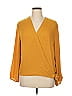 Soho JEANS NEW YORK & COMPANY 100% Polyester Yellow Long Sleeve Blouse Size XL - photo 1