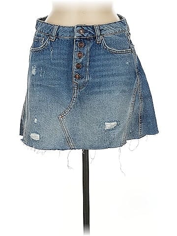 We the Free Denim Skirt (view 1)