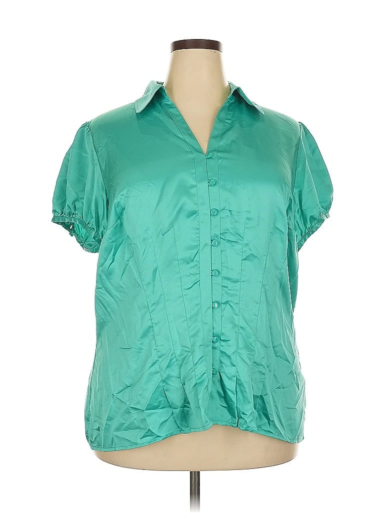 Pre-owned East5th Short Sleeve Blouse In Blue