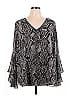 LIVI 100% Polyester Gray Long Sleeve Blouse Size 1X - photo 1