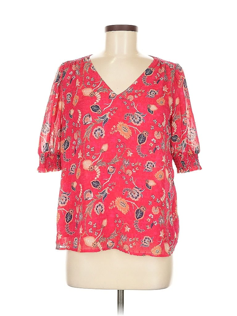 RACHEL ZOE TJX Pre-owned Short Sleeve Blouse In Red