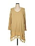 LOGO by Lori Goldstein Tan Casual Dress Size 1X - photo 1
