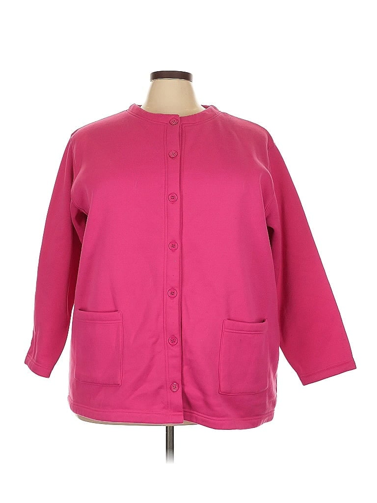 Roaman's 100% Polyester Pink Cardigan Size 22 - photo 1