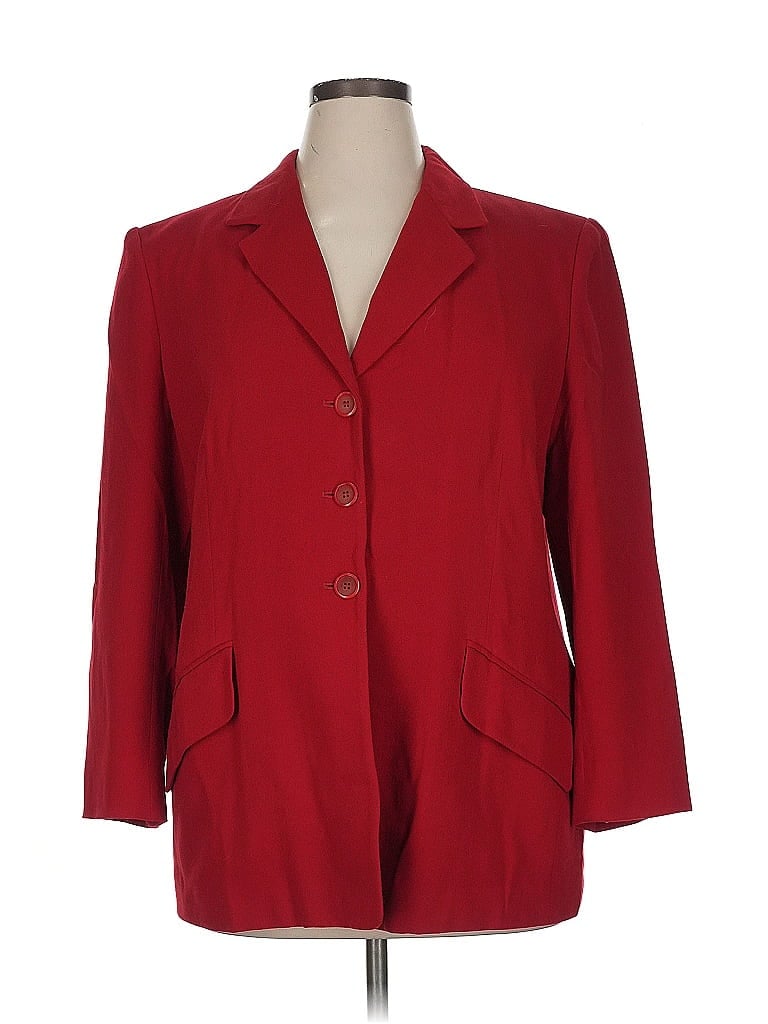Pre-owned Jones New York Wool Blazer Jacket In Red