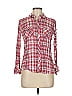 Maison Jules 100% Rayon Plaid Pink Long Sleeve Button-Down Shirt Size 8 - photo 1