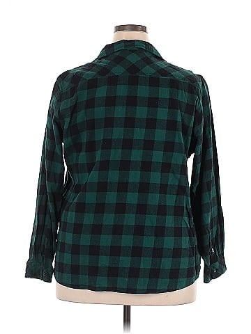 Indigo 3/4 Sleeve Button-Down Shirt (view 2)