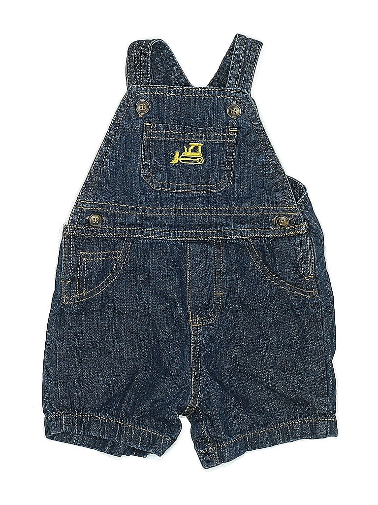 Just One You Made by Carter's 100% Cotton Blue Overall Shorts 3-6 MO / 6 MO - photo 1