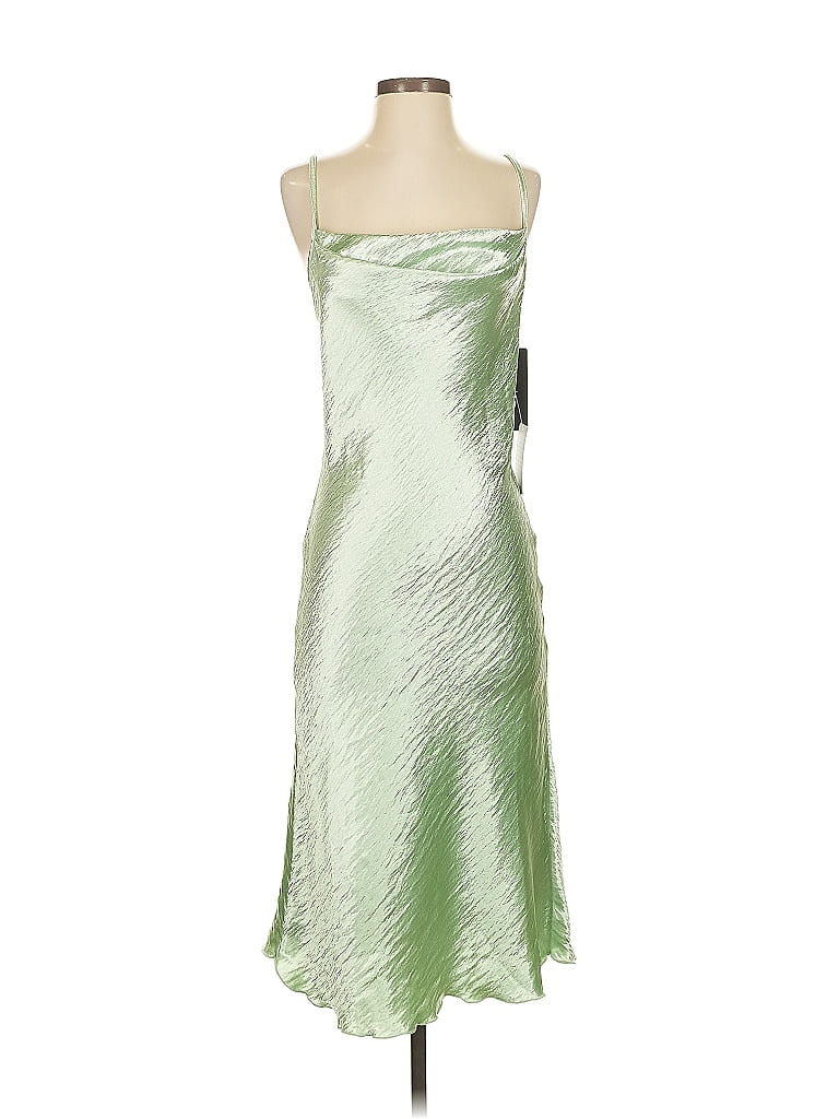 Bebe 100% Polyester Metallic Green Cocktail Dress Size S - photo 1