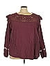 Tiny 100% Cotton Burgundy Long Sleeve Blouse Size 3X - photo 1