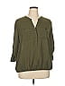 Soho JEANS NEW YORK & COMPANY 100% Polyester Green 3/4 Sleeve Blouse Size XL - photo 1