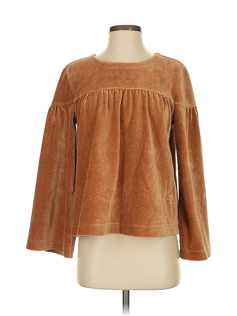 TeXTURE & THREAD Madewell Brown Long Sleeve Blouse Size S - photo 1
