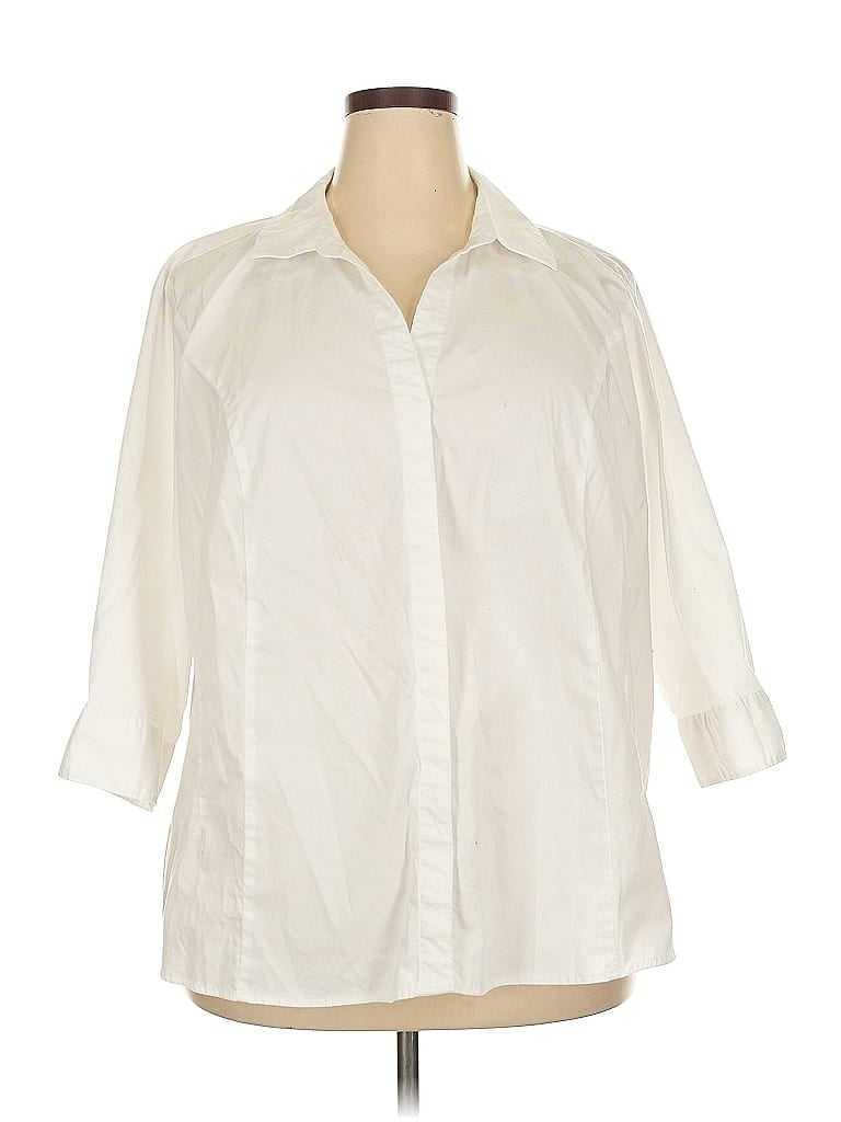 Pre-owned Lee 3/4 Sve Button Down Shirt In White
