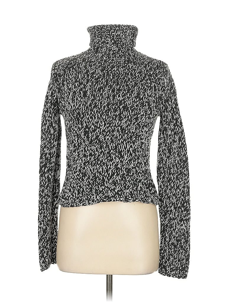 Moda International Tweed Black Turtleneck Sweater Size M - photo 1