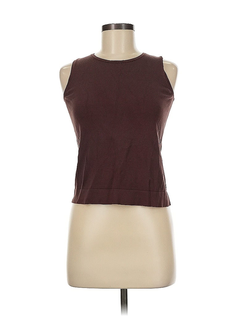 August Silk Brown Sleeveless T-Shirt Size M - photo 1
