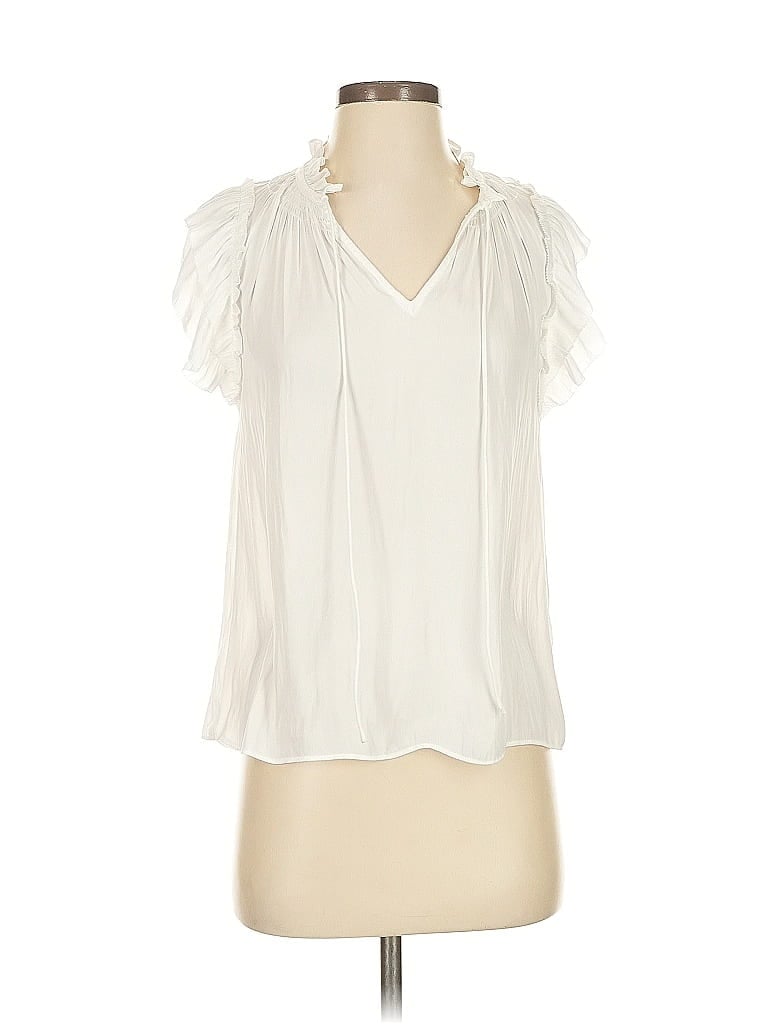 Current Air 100% Polyester Ivory Short Sleeve Blouse Size S - photo 1
