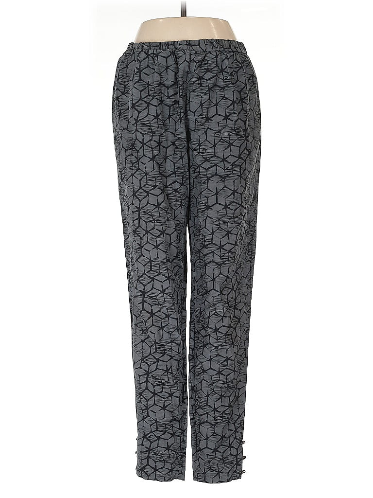 Pre-owned Eileen Fisher Silk Pants In Gray