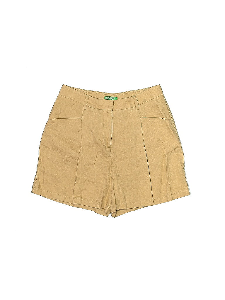 United Colors Of Benetton Solid Tan Khaki Shorts Size 6 - photo 1