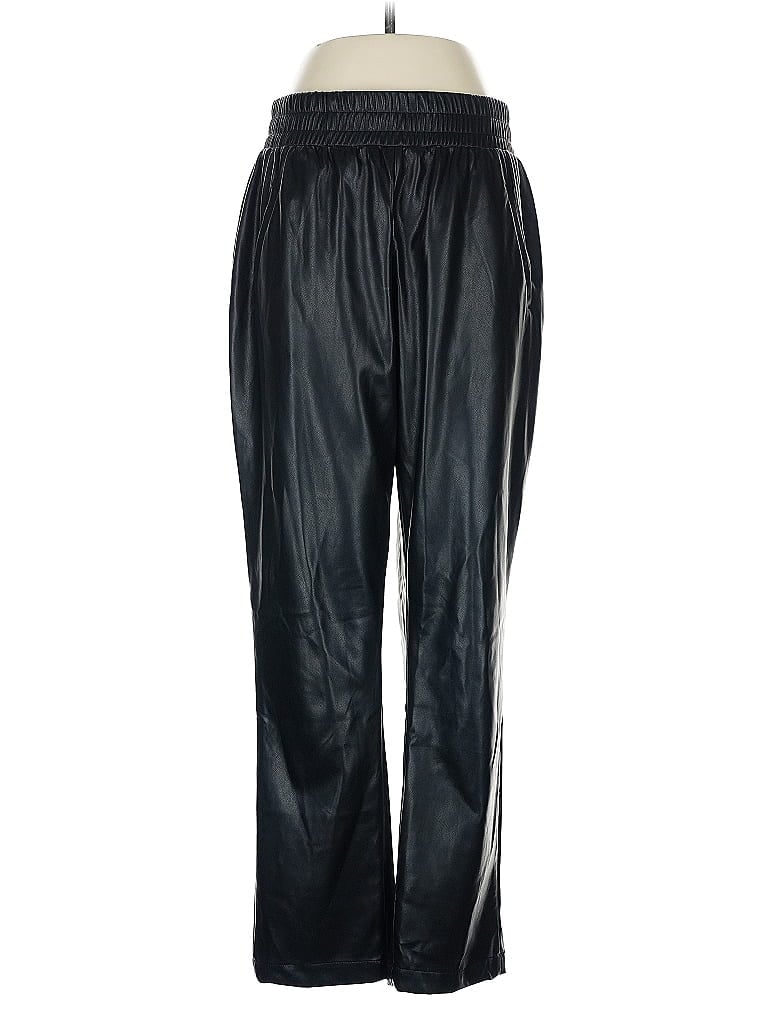 DKNY Jeans 100% Polyurethane Metallic Black Faux Leather Pants Size M - photo 1