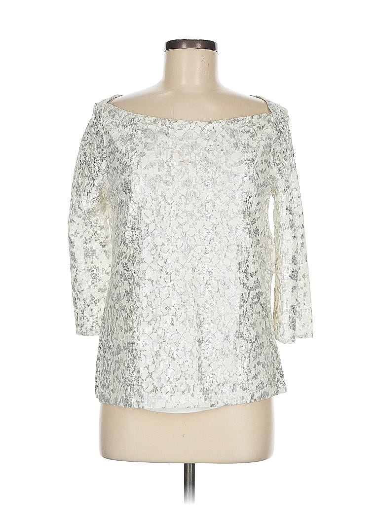 Click to view more detailed imagery on our partner's website Pre-owned Banana Republic 3/4 Sleeve Blouse In Silver
