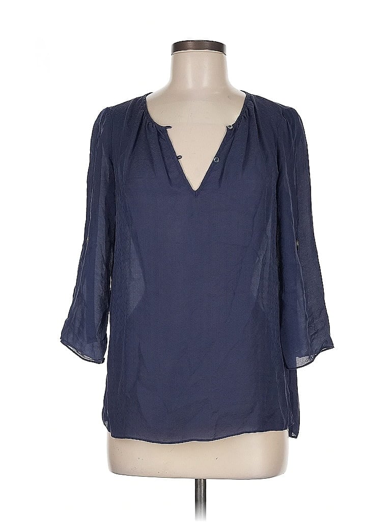Pre-owned Massimo Dutti 3/4 Sleeve Blouse In Blue