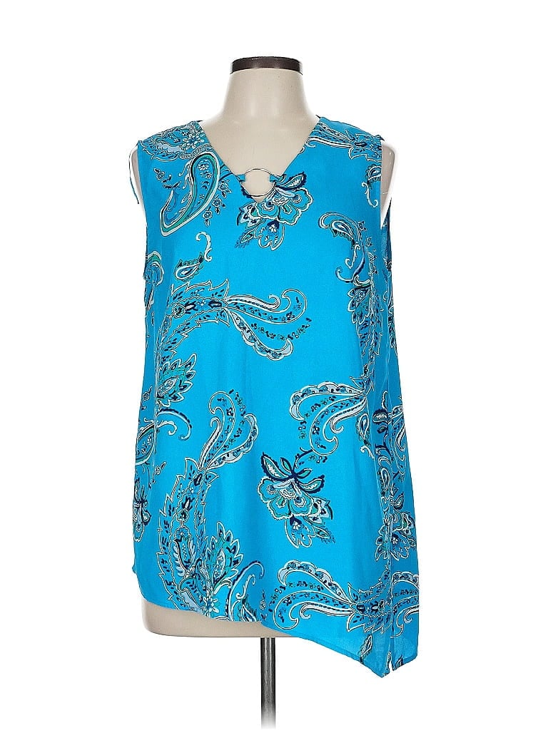 Pre-owned Dana Buchman Sleeveless Blouse In Blue