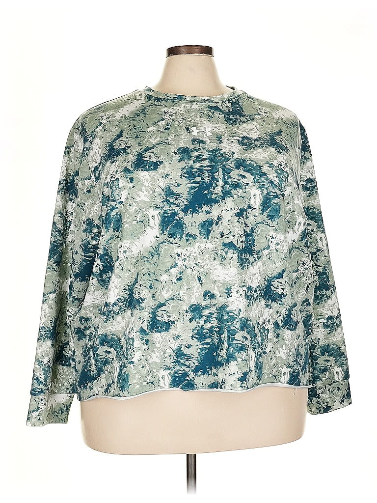 Under Armour Camo Tie-dye Teal Pullover Sweater Size 3X - photo 1