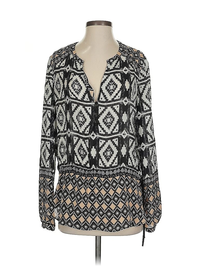 Hale Bob Black Long Sleeve Blouse Size S - photo 1