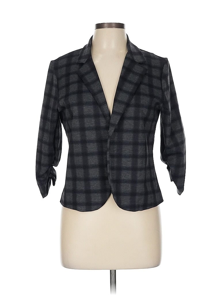 Charlotte Russe Checkered-gingham Gray Blazer Size L - photo 1