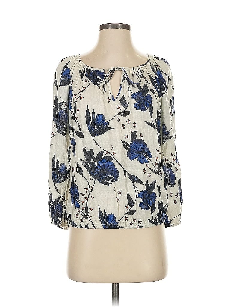 Pre-owned Lucky Brand 3/4 Sleeve Blouse In White