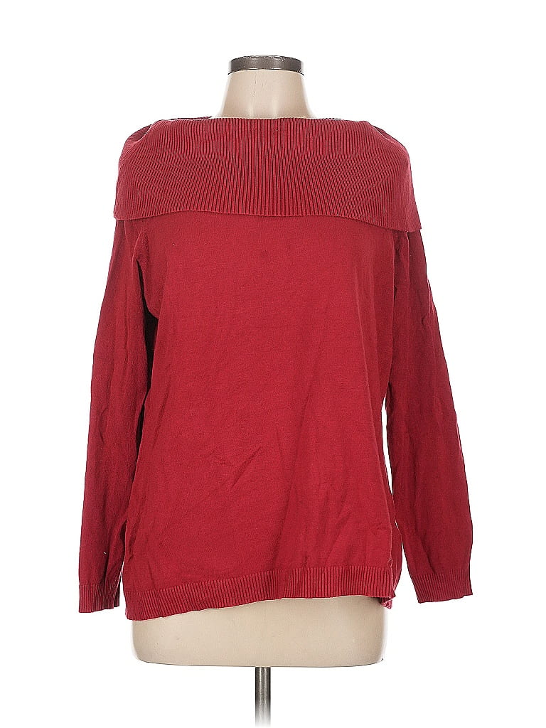 Belle By Kim Gravel Red Pullover Sweater Size L - photo 1