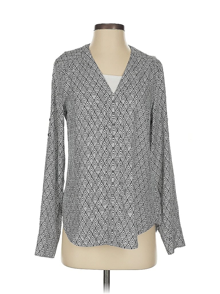 Pre-owned Express Long Sleeve Blouse In Gray