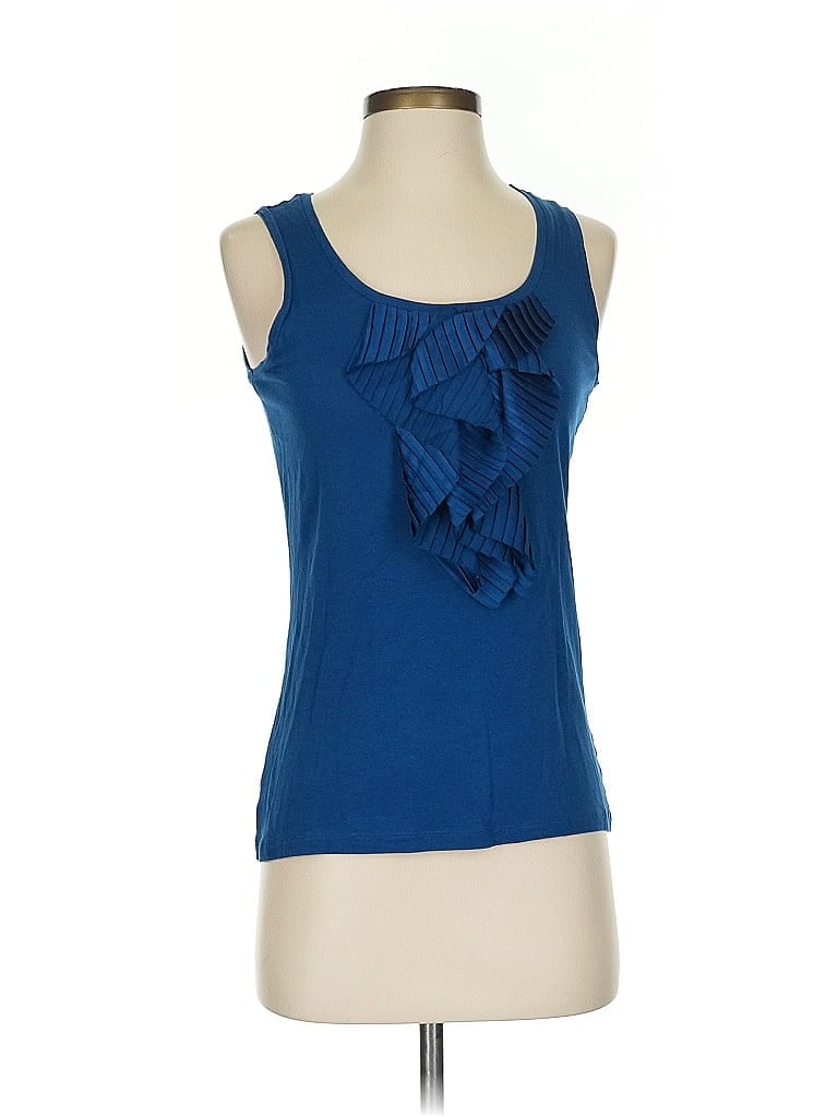 Pre-owned Ann Taylor Factory Sleeveless Blouse In Blue