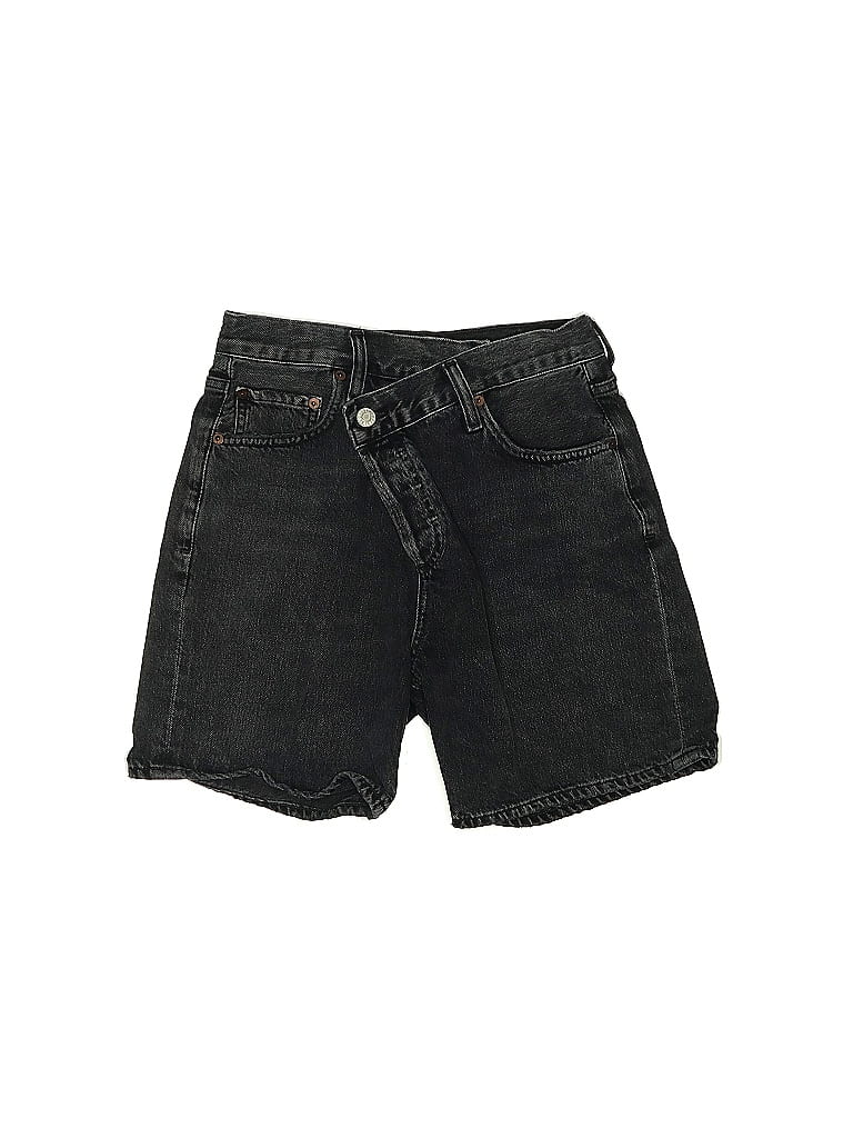 AGOLDE 100% Cotton Black Denim Shorts Size 24 waist - photo 1