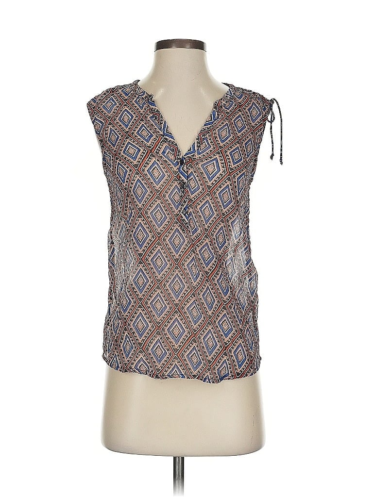 Pre-owned Lucky Brand Sleeveless Blouse In Blue