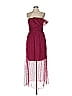ML Monique Lhuillier Polka Dots Burgundy Cocktail Dress Size 10 - photo 1