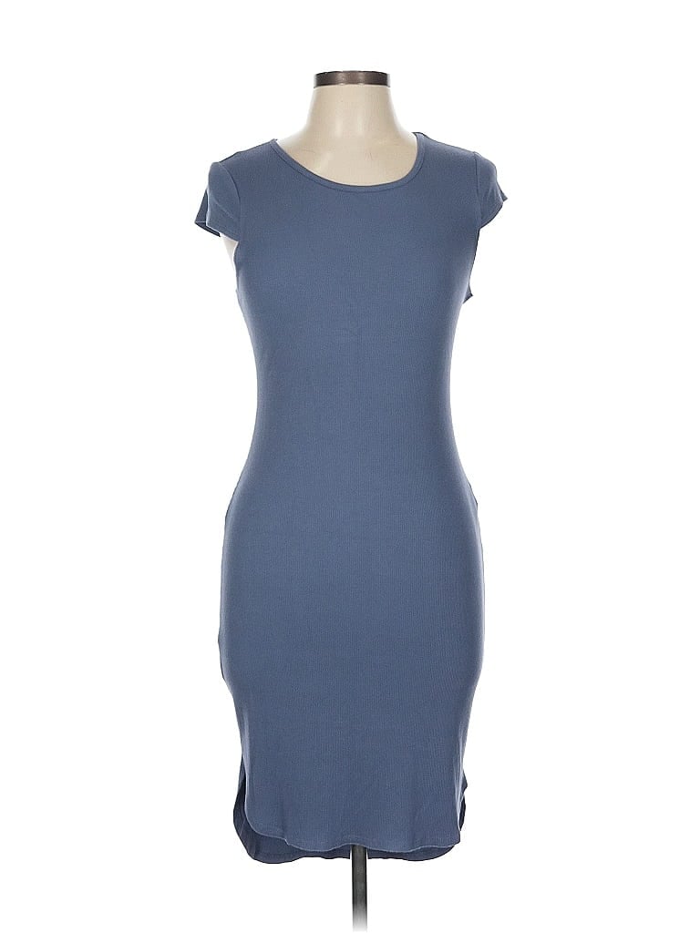 Charlotte Russe Solid Blue Casual Dress Size L - photo 1