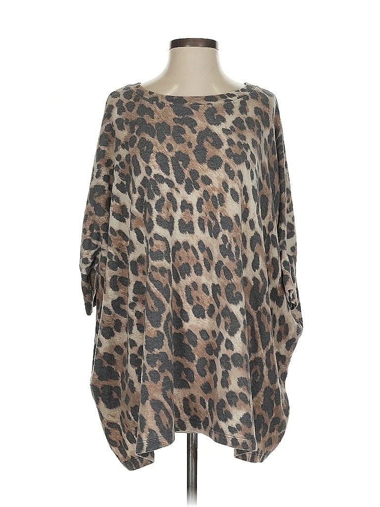 Pre-owned Assorted Brands Poncho In Brown