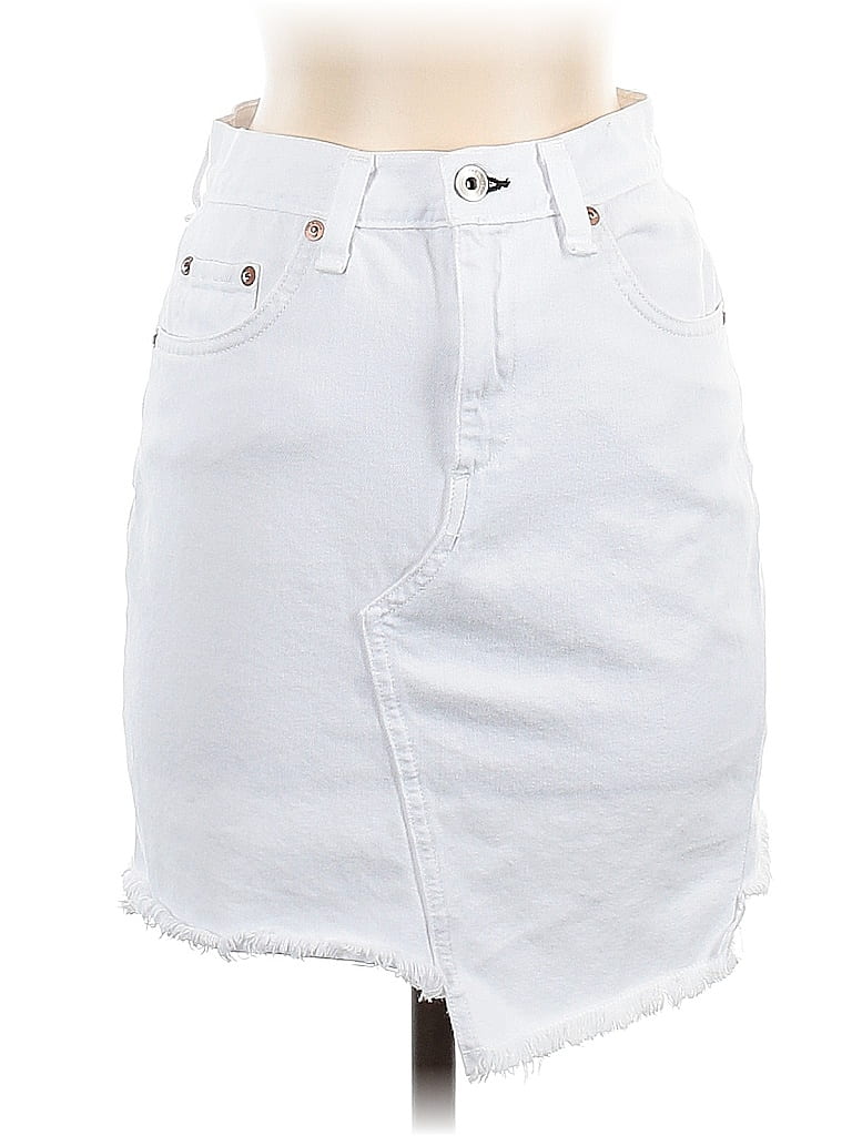 Pre-owned Rag & Bone Denim Skirt In White