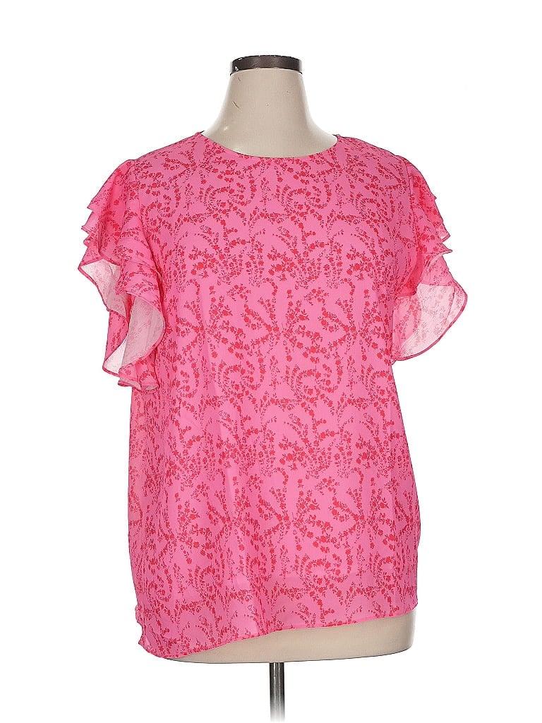 Pre-owned Assorted Brands Short Sleeve Blouse In Pink