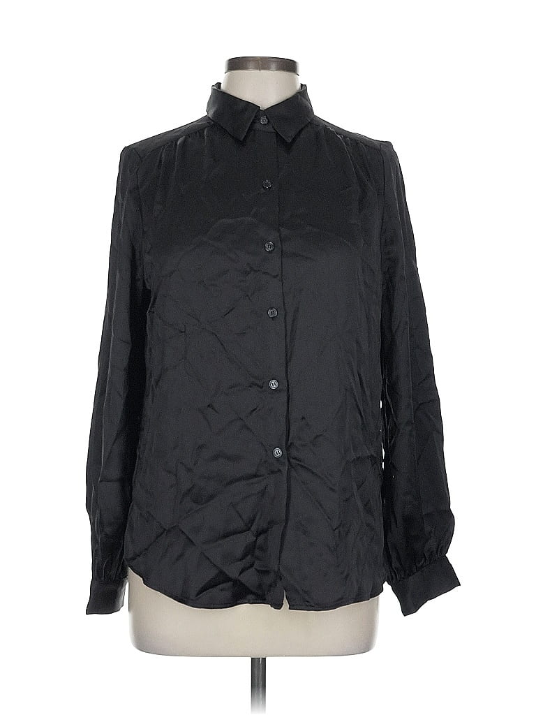 Max Studio Long Sleeve Blouse In Black