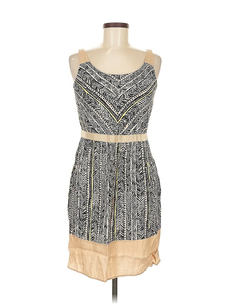 Ann Taylor LOFT 100% Rayon Paisley Gold Cocktail Dress Size 6 - photo 1