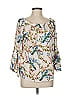 Solitaire 100% Rayon Ivory 3/4 Sleeve Blouse Size M - photo 1