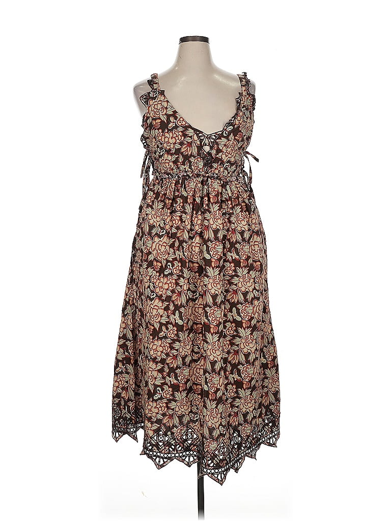 Sea New York 100% Cotton Paisley Brown Casual Dress Size XL - photo 1