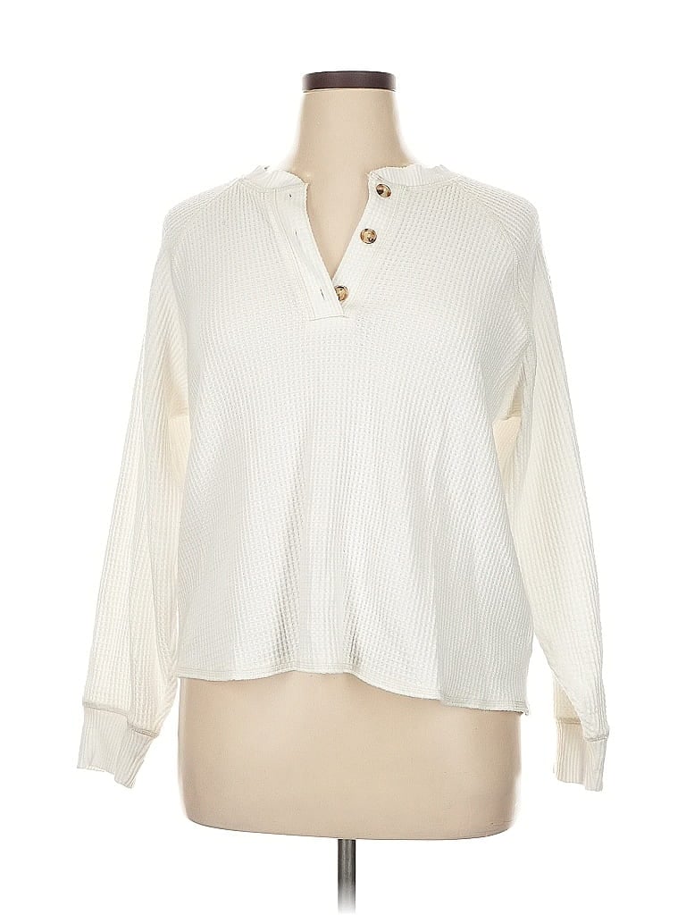 Old Navy Ivory Long Sleeve Blouse Size XL - photo 1