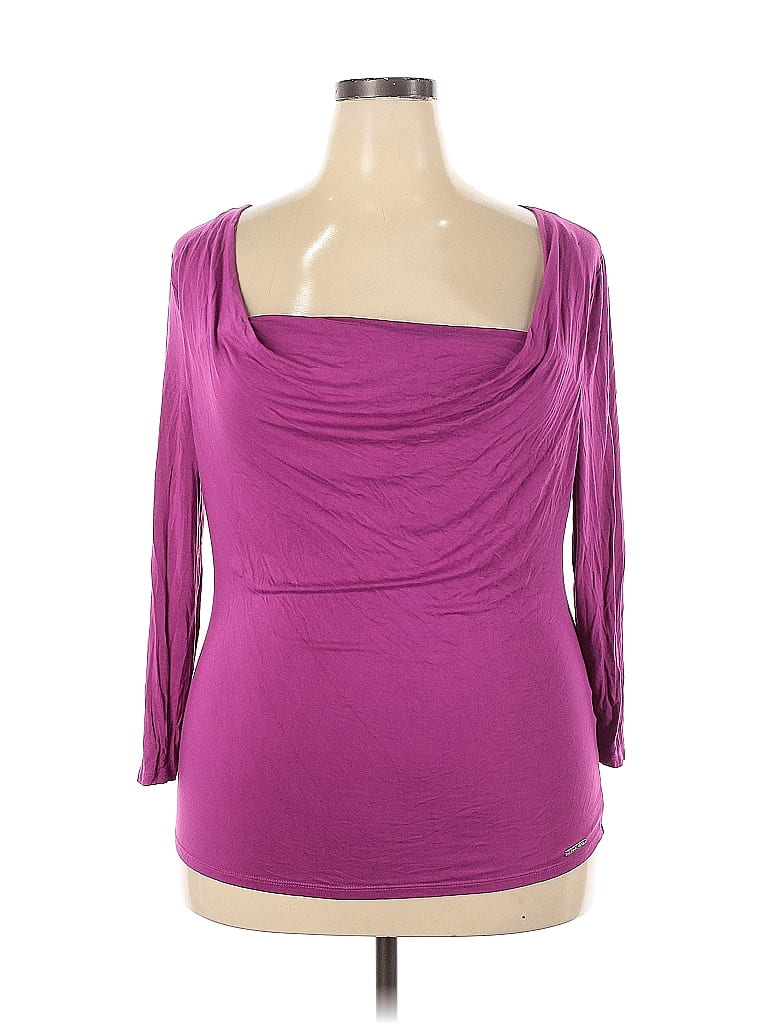 MICHAEL KORS Womens Purple Floral Off Shoulder Top main image 0