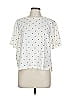 Ann Taylor LOFT 100% Polyester Polka Dots Ivory Short Sleeve Blouse Size L - photo 1