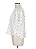 Ann Taylor LOFT 100% Polyester Polka Dots Ivory Short Sleeve Blouse Size L - photo 5