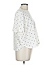 Ann Taylor LOFT 100% Polyester Polka Dots Ivory Short Sleeve Blouse Size L - photo 4