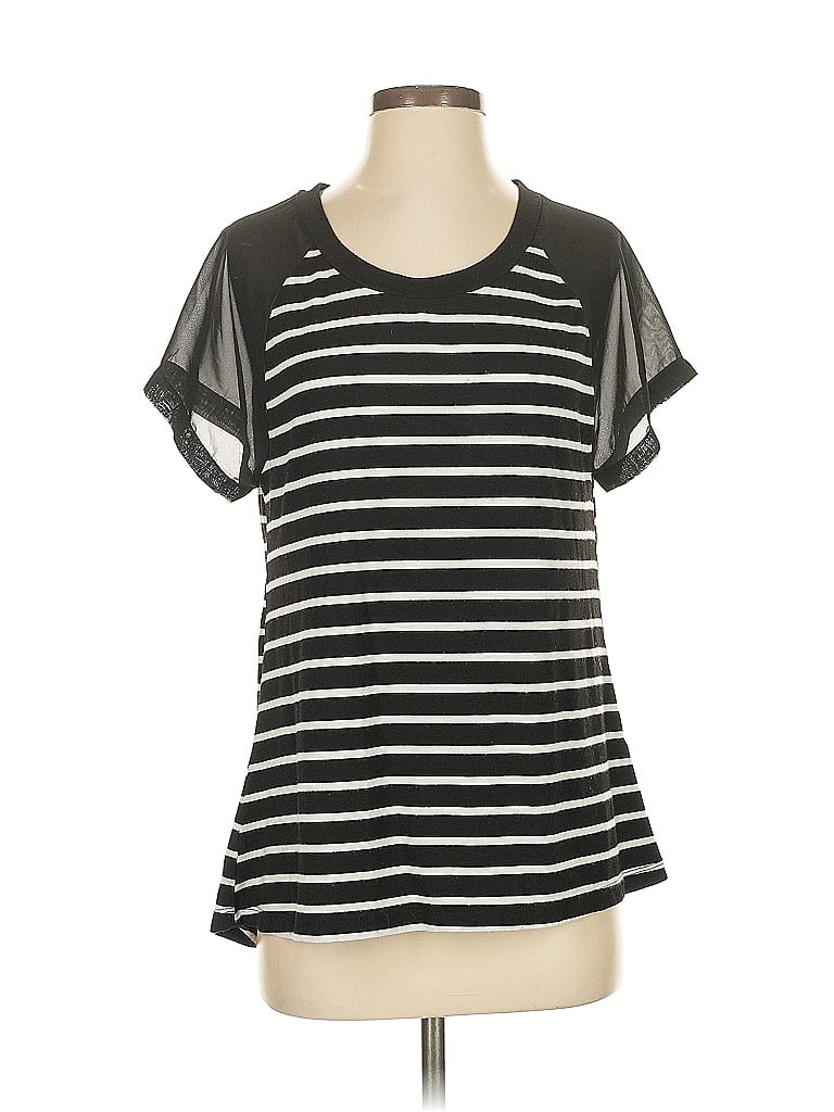 Pre-owned West Kei Short Sleeve Top Black Scoop Neck Tops